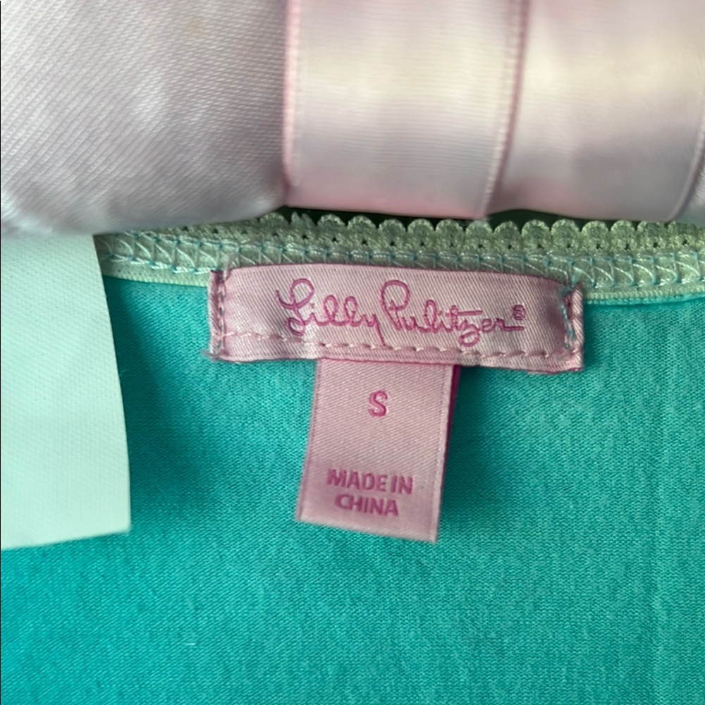 Lilly Pulitzer Seafoam Blue Fitted Tie Front Short Sleeve Tee - Picture 2 of 4